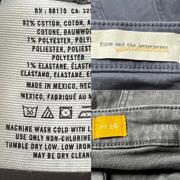 Anthropologie Pilcro Stet Rolled-Up Hem Denim Shorts Grey size 26 - Picture 8 of 9